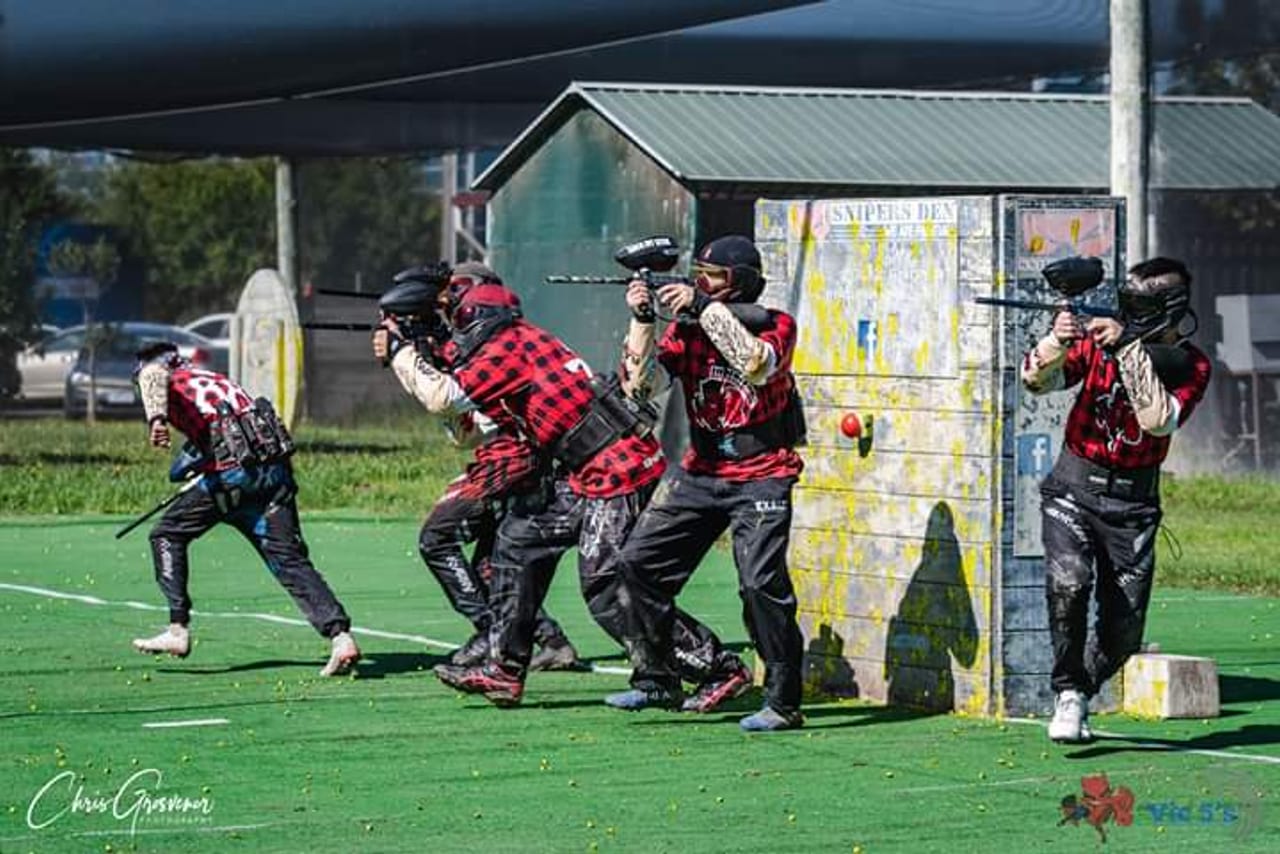 Lumberjacks players on the field